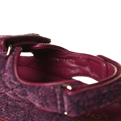 Chanel Velvet Velcro Dad Sandals 37.5 Pink 11 of 12