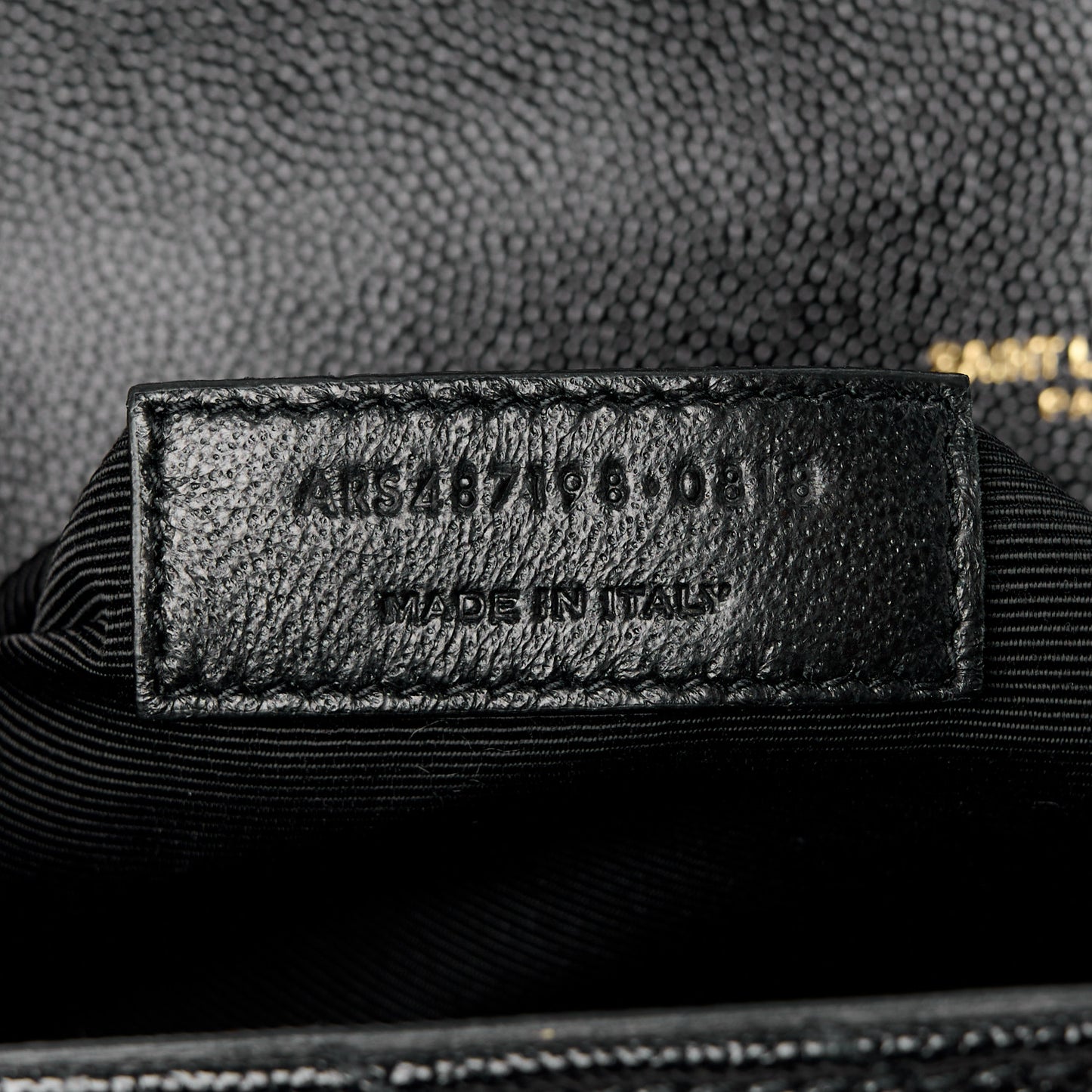 Grain De Poudre Matelasse Chevron Large Monogram Satchel Black