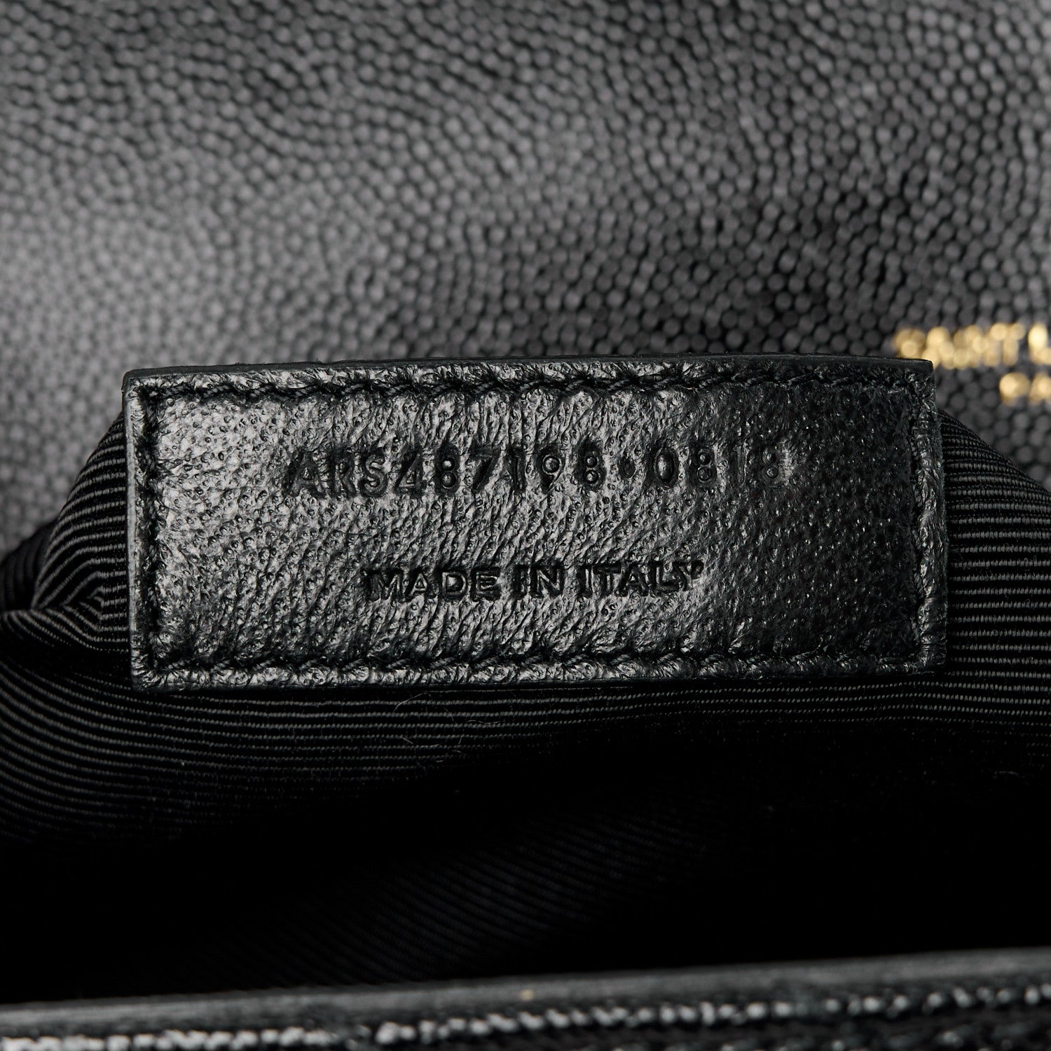 Saint Laurent Grain De Poudre Matelasse Chevron Large Monogram Satchel Black 8 of 11