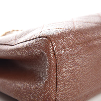 Chanel Metallic Caviar Quilted Shopping Tote Brown 16 of 17