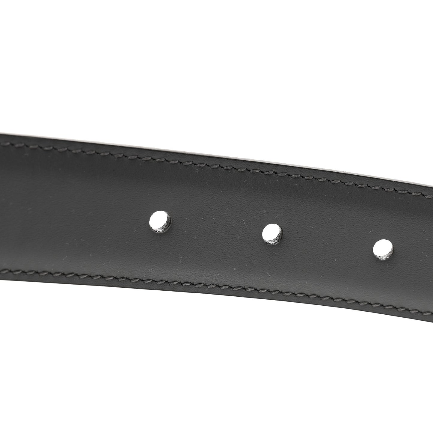 Selleria Calfskin GG Supreme Monogram Reversible Belt 80 32 Graphite Grey Black