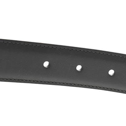 Gucci Selleria Calfskin GG Supreme Monogram Reversible Belt 80 32 Graphite Grey Black 5 of 5
