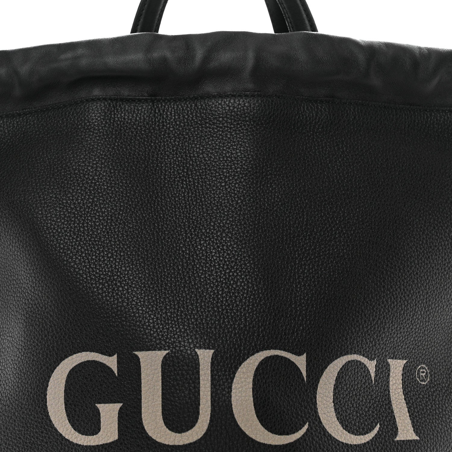 Gucci Calfskin Logo Drawstring Backpack Black 8 of 10