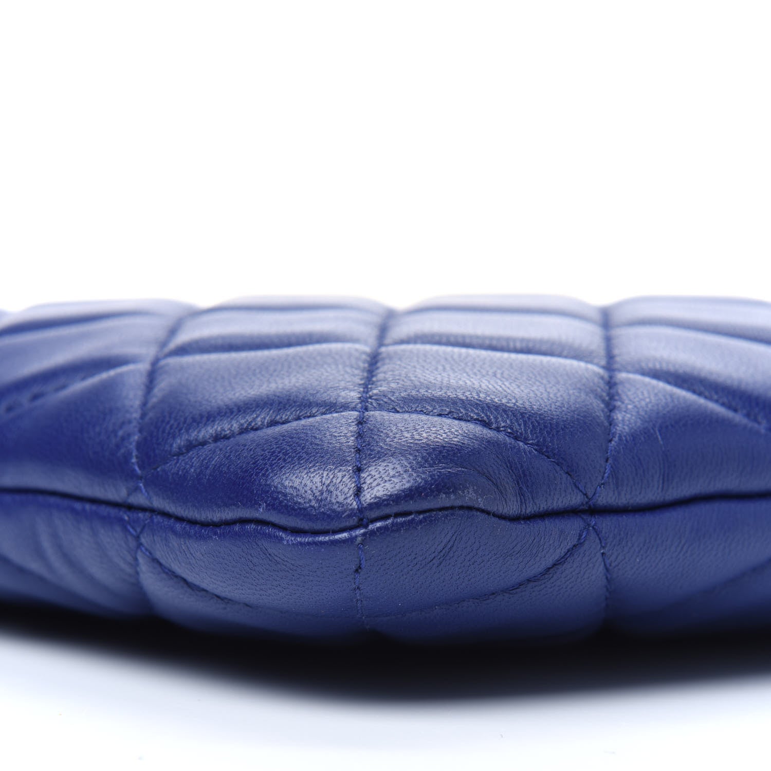 Chanel Lambskin Quilted Large Cosmetic Case Blue 8 of 13