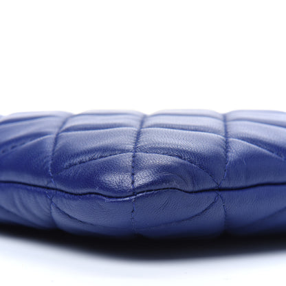 Chanel Lambskin Quilted Large Cosmetic Case Blue 8 of 13