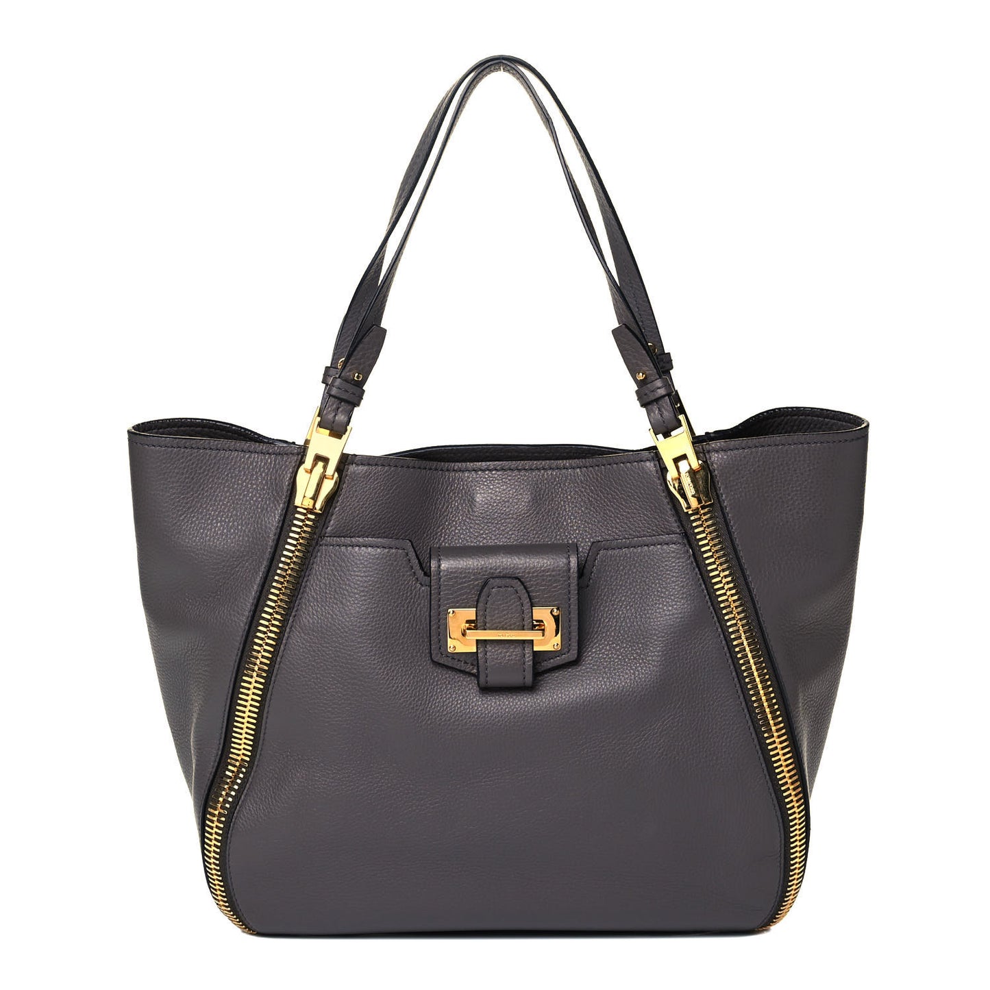 Grained Calfskin Sedgwick Medium Zipper Tote Graphite