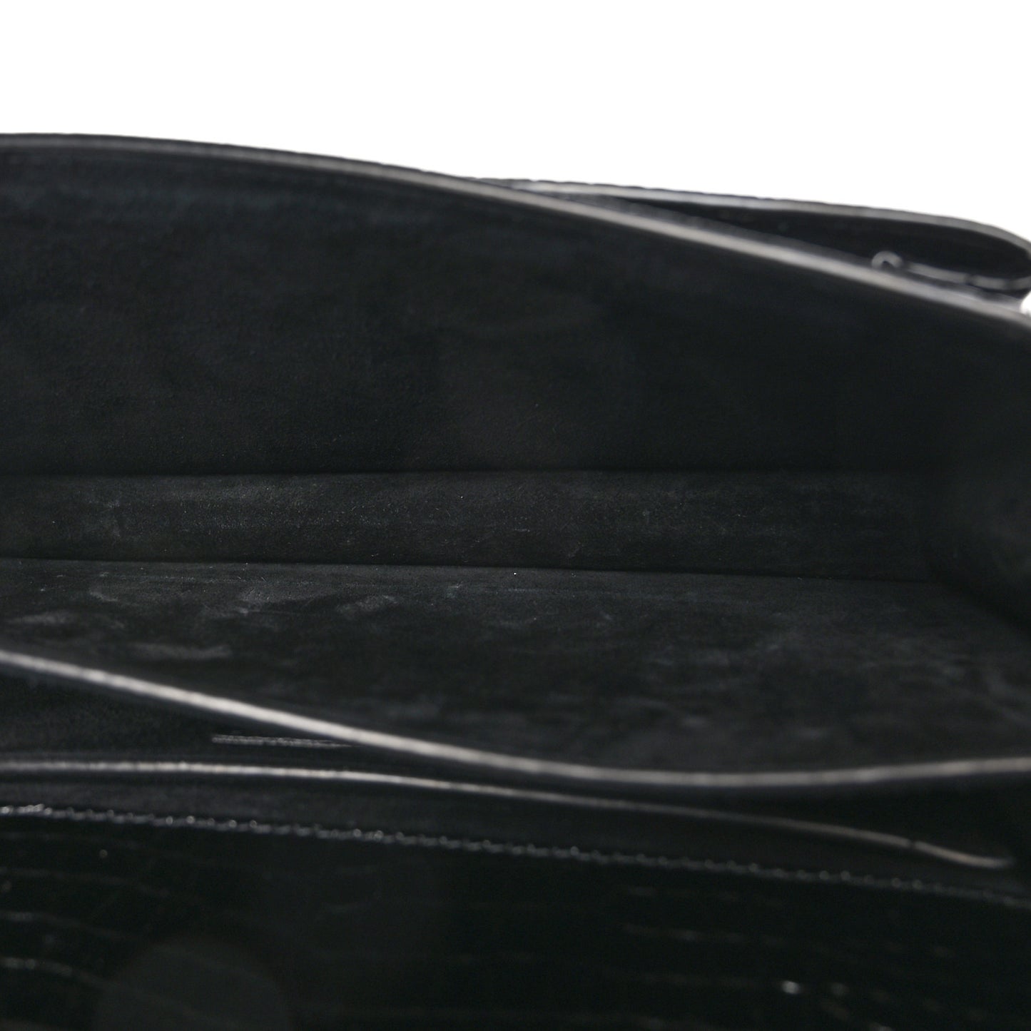 Calfskin Crocodile Embossed Medium Monogram Sunset Black