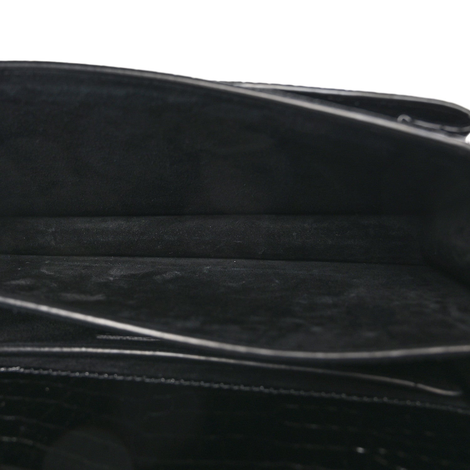 Saint Laurent Calfskin Crocodile Embossed Medium Monogram Sunset Black 5 of 11