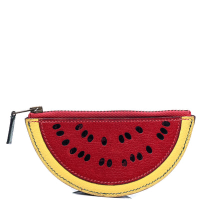 Hermes Chevre Mysore Courchevel Watermelon Coin Purse Rouge Garance Vert Clair 1 of 6