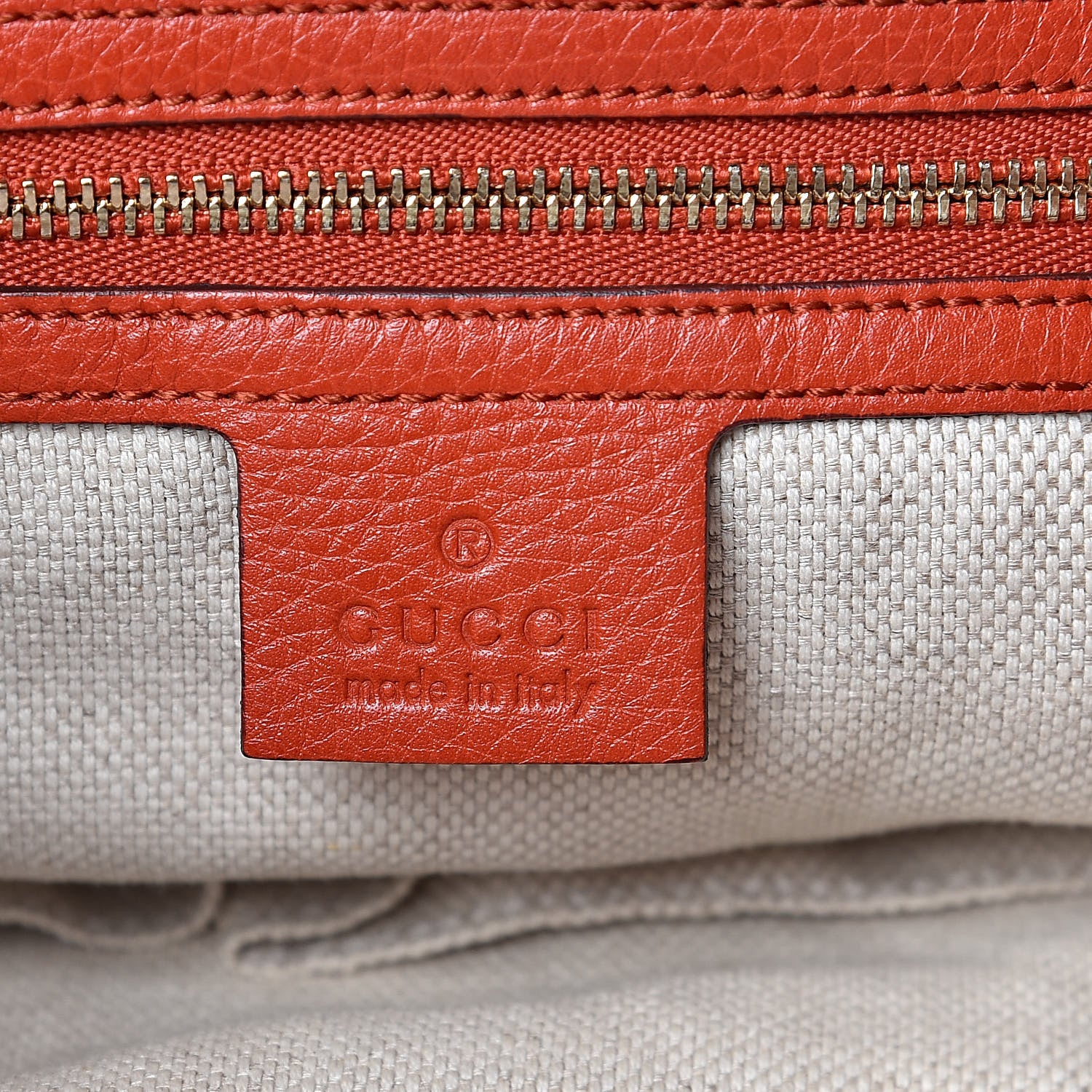 Gucci Pebbled Calfskin Medium Soho Chain Hobo Sun Orange 6 of 9