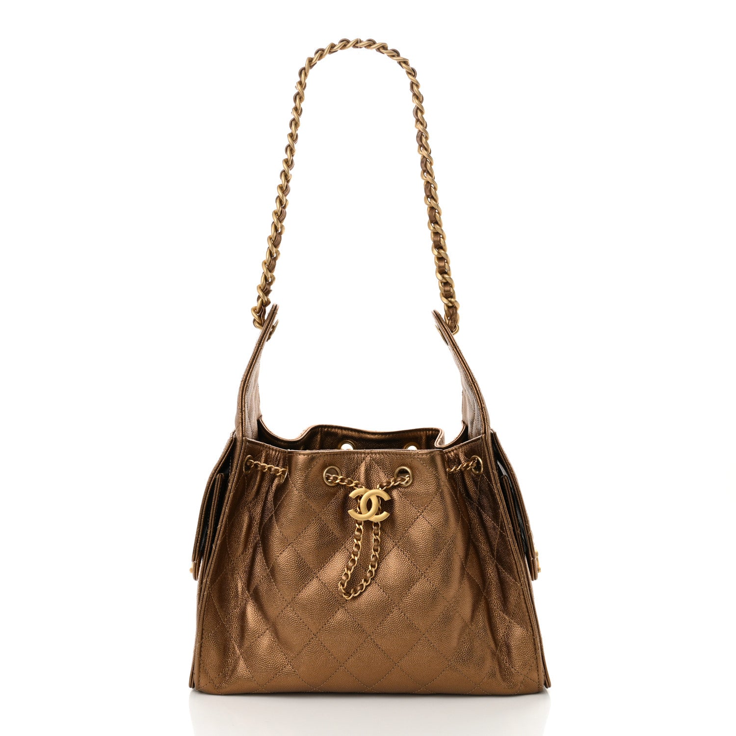 Chanel Metallic Caviar Quilted Small Chanel 25 Handbag Bronze 1 of 10
