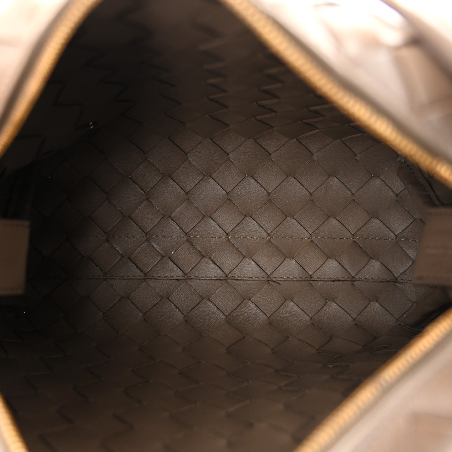 Polished Nappa Intrecciato Knot Small Loop Camera Bag Pinecone