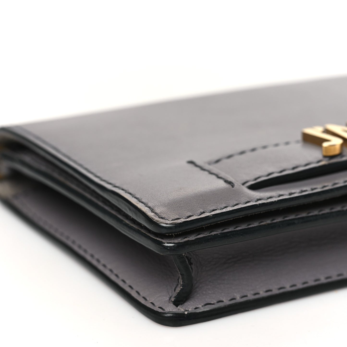 Calfskin J'Adior Wallet on Chain Pouch Grey
