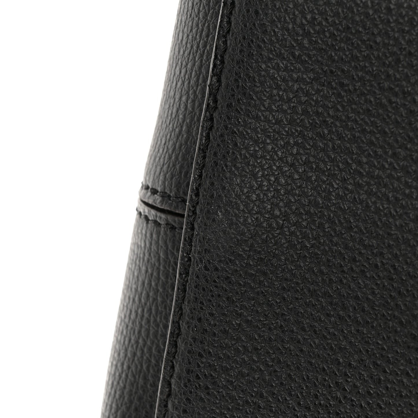 Grainy Calfskin Haymarket Check Medium Reversible Tote Black