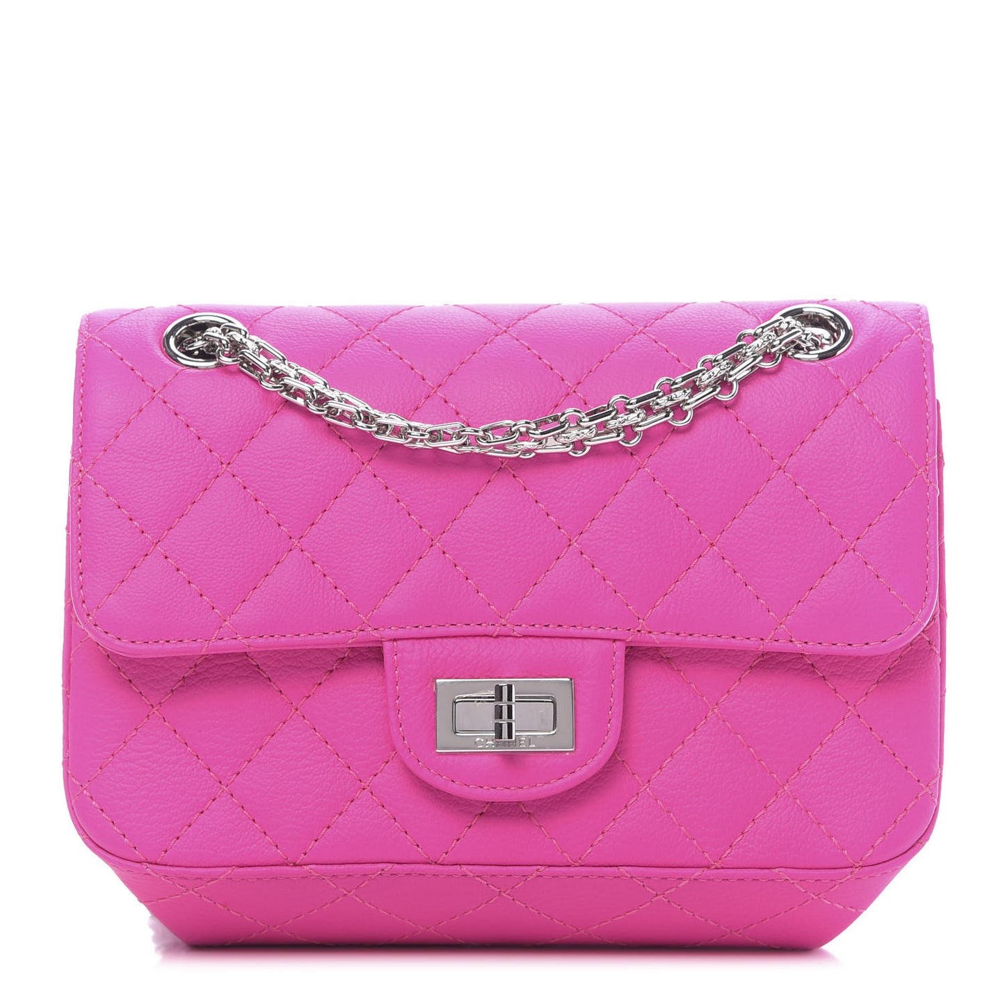 Goatskin Quilted 2.55 Reissue Mini Flap Fluorescent Pink