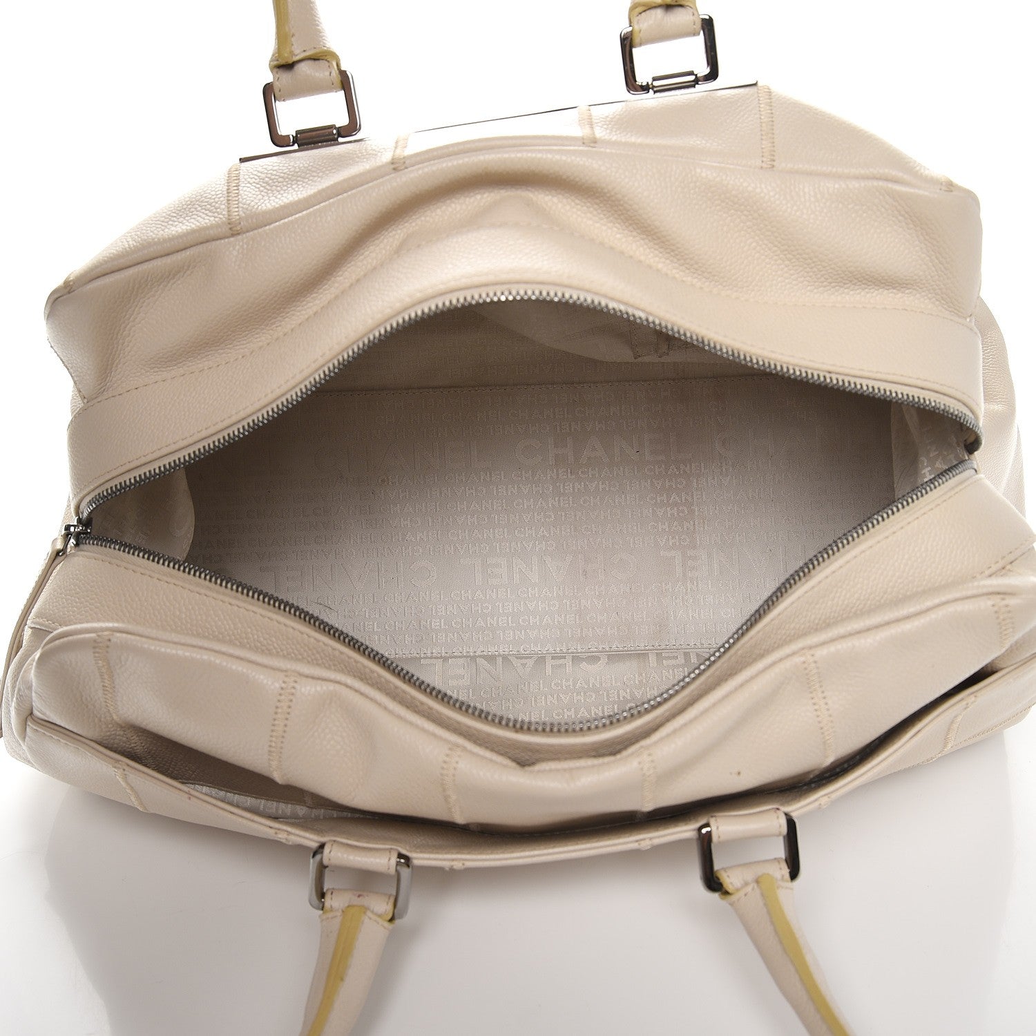 Chanel Caviar Square Stitched Large Tote Beige 6 of 26