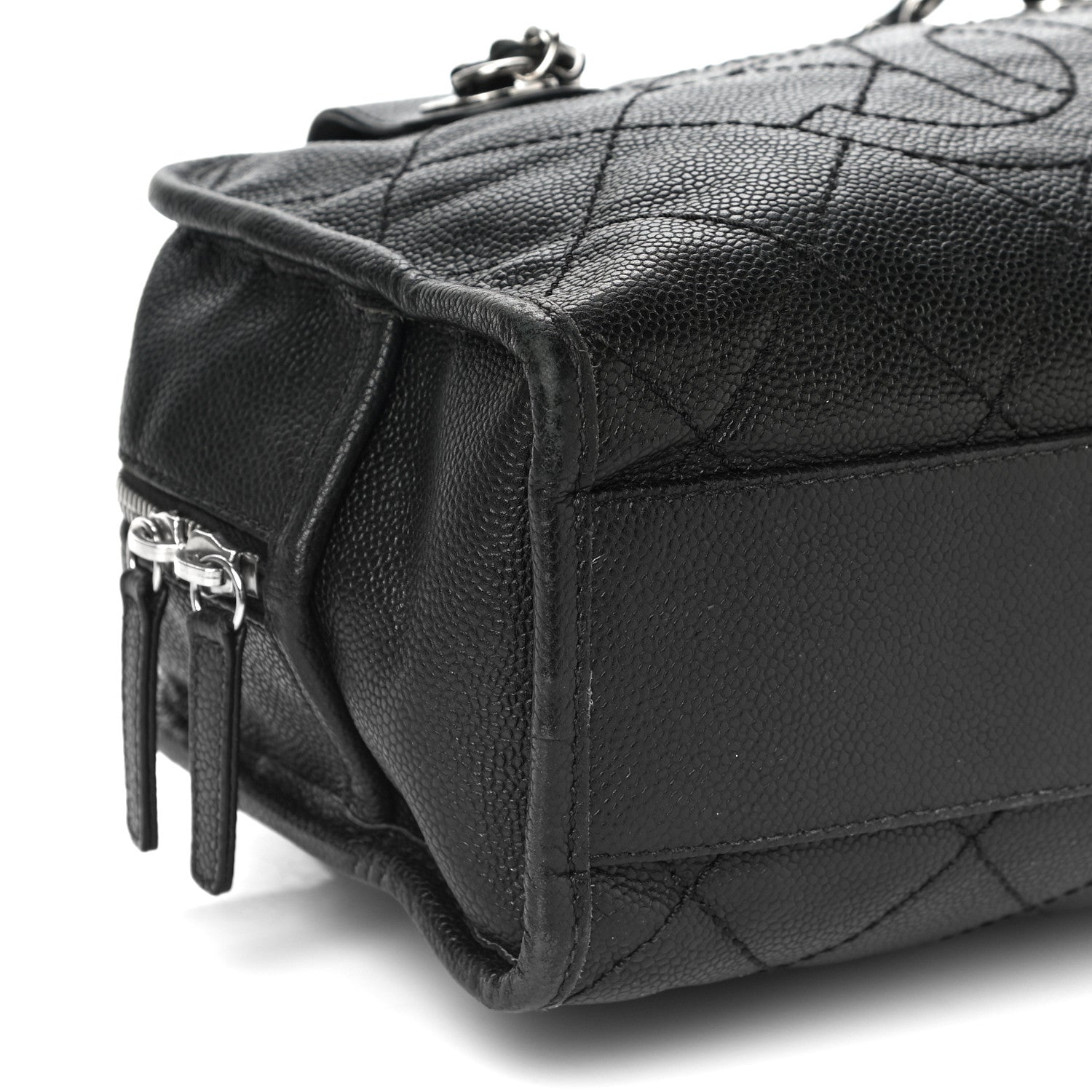 Chanel Caviar Quilted Small Deauville Bowling Bag Black 9 of 16