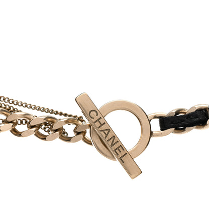 Chanel Lambskin CC Long Chain Necklace Black Gold 4 of 4