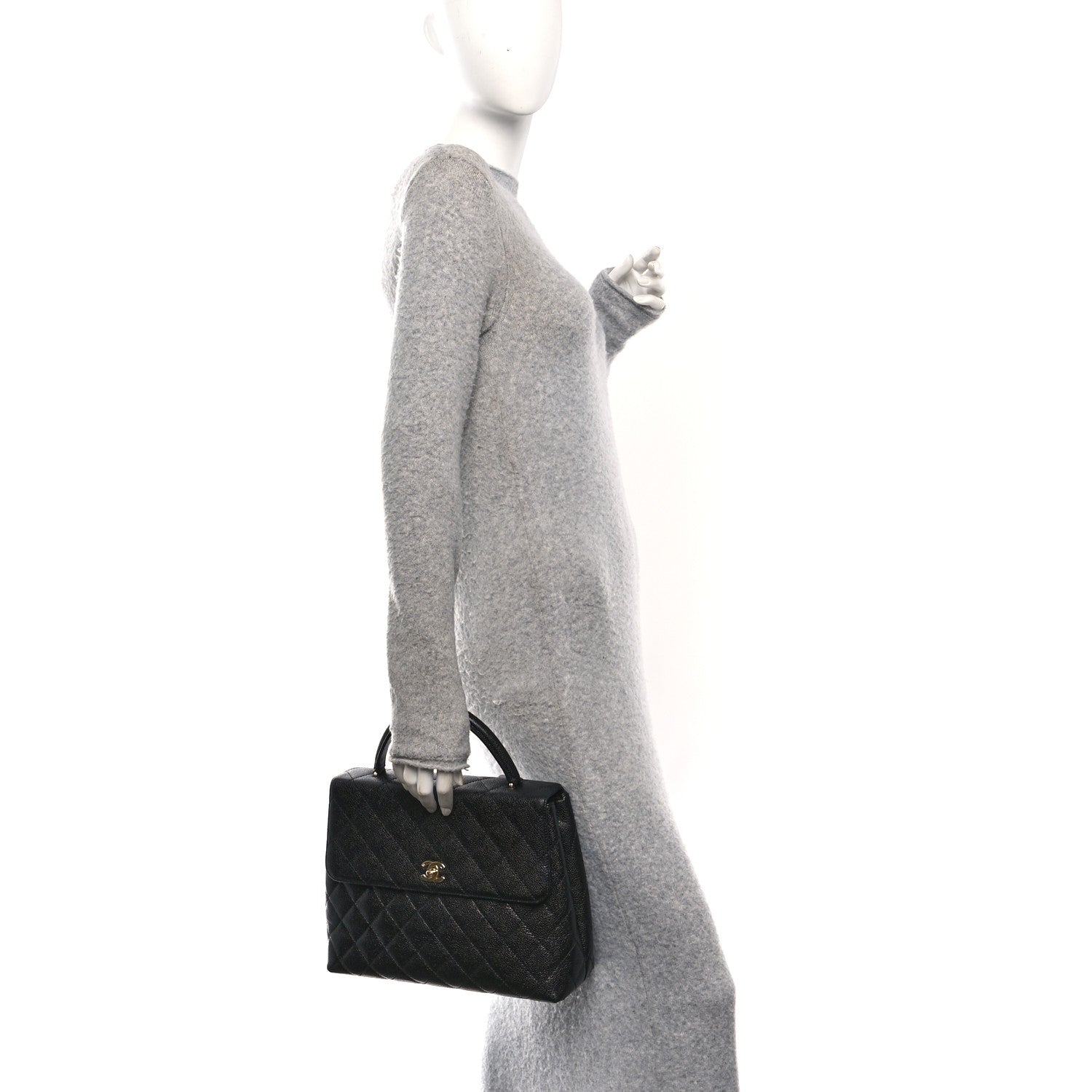 Chanel Caviar Quilted Jumbo Kelly Flap Black 2 of 11