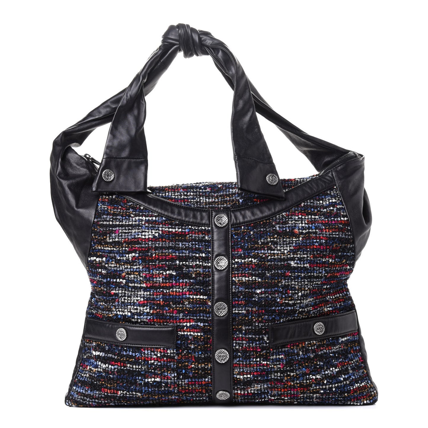 Tweed Lambskin Large Girl Bag Multicolor Black