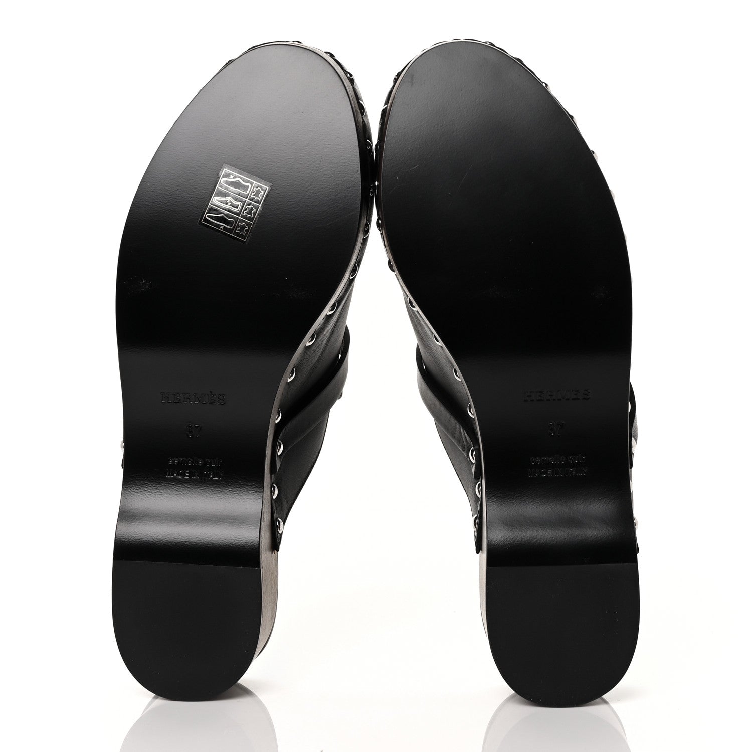 Hermes Calfskin Carlotta Mules 37 Black 5 of 8