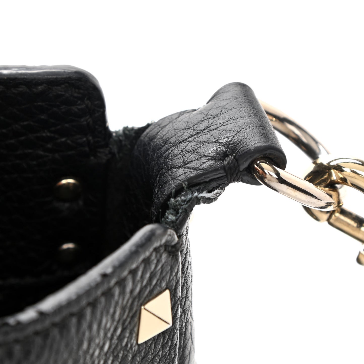 Pebbled Calfskin Mini Rockstud Flip-Lock Messenger Bag Black