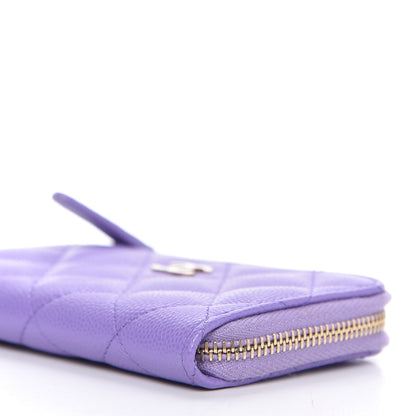 Chanel Caviar Quilted Zipped Key Holder Case Purple 7 of 10