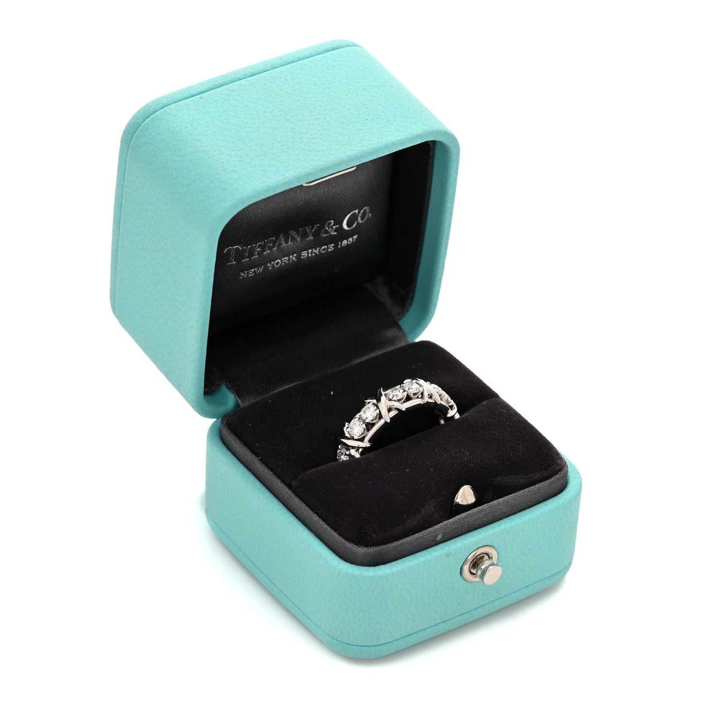 Platinum Diamond Schlumberger Sixteen Stone Ring 52 6