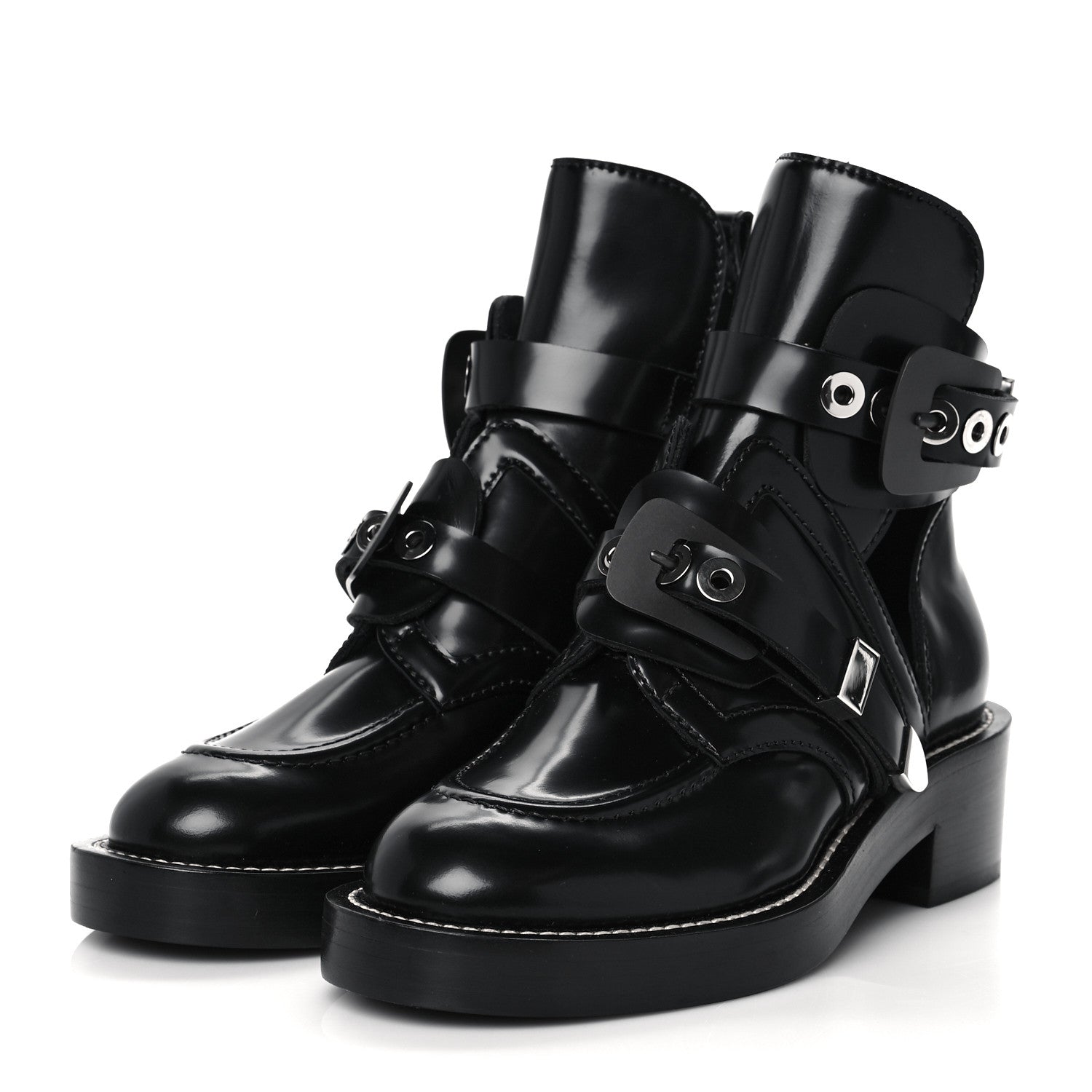 Balenciaga Brushed Calfskin Ceinture Ankle Boots 35 Black 3 of 8