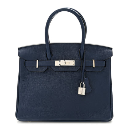 Hermes Taurillon Clemence Birkin 30 Bleu Saphir 1 of 10