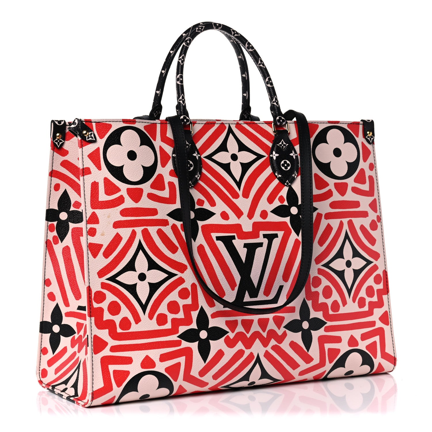 Louis Vuitton Monogram Giant Crafty Onthego GM Creme Rouge Black 3 of 14
