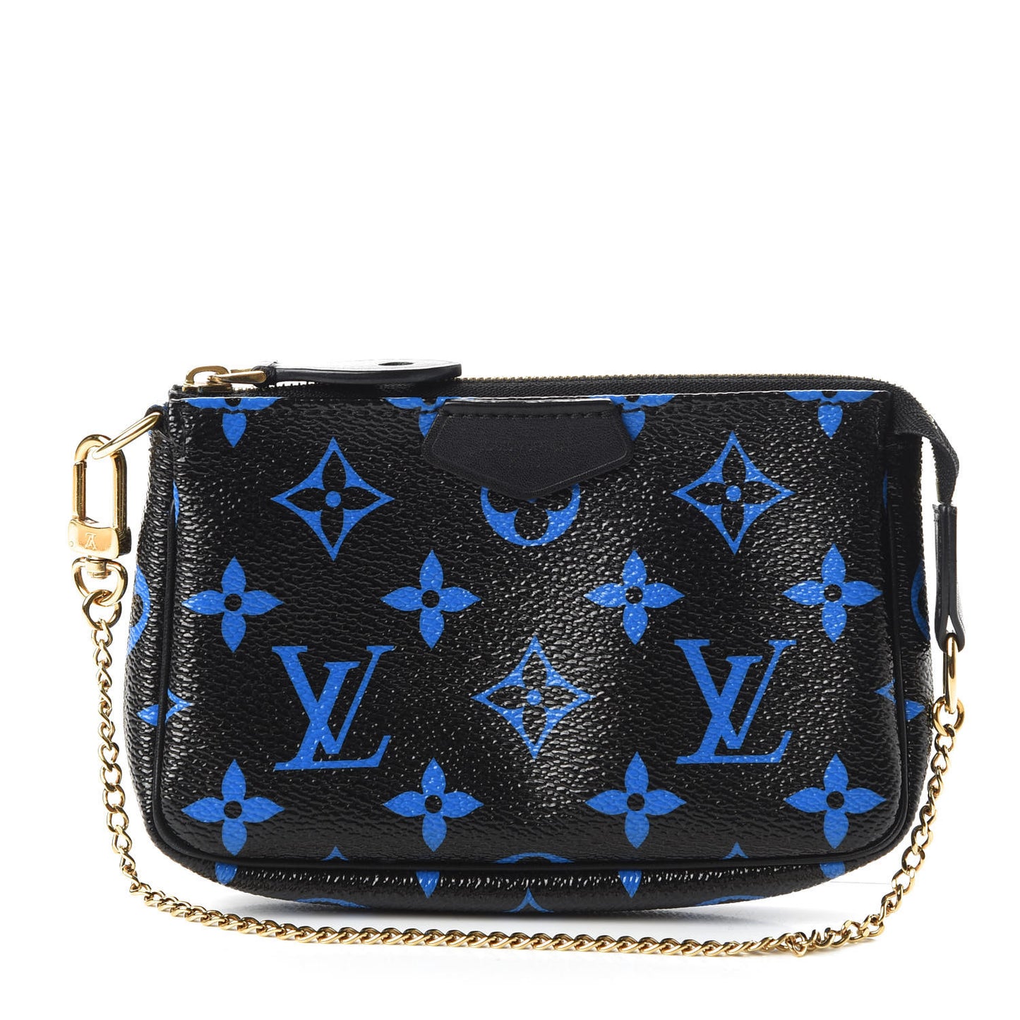 Colored Monogram Mini Pochette Accessories Blue Black