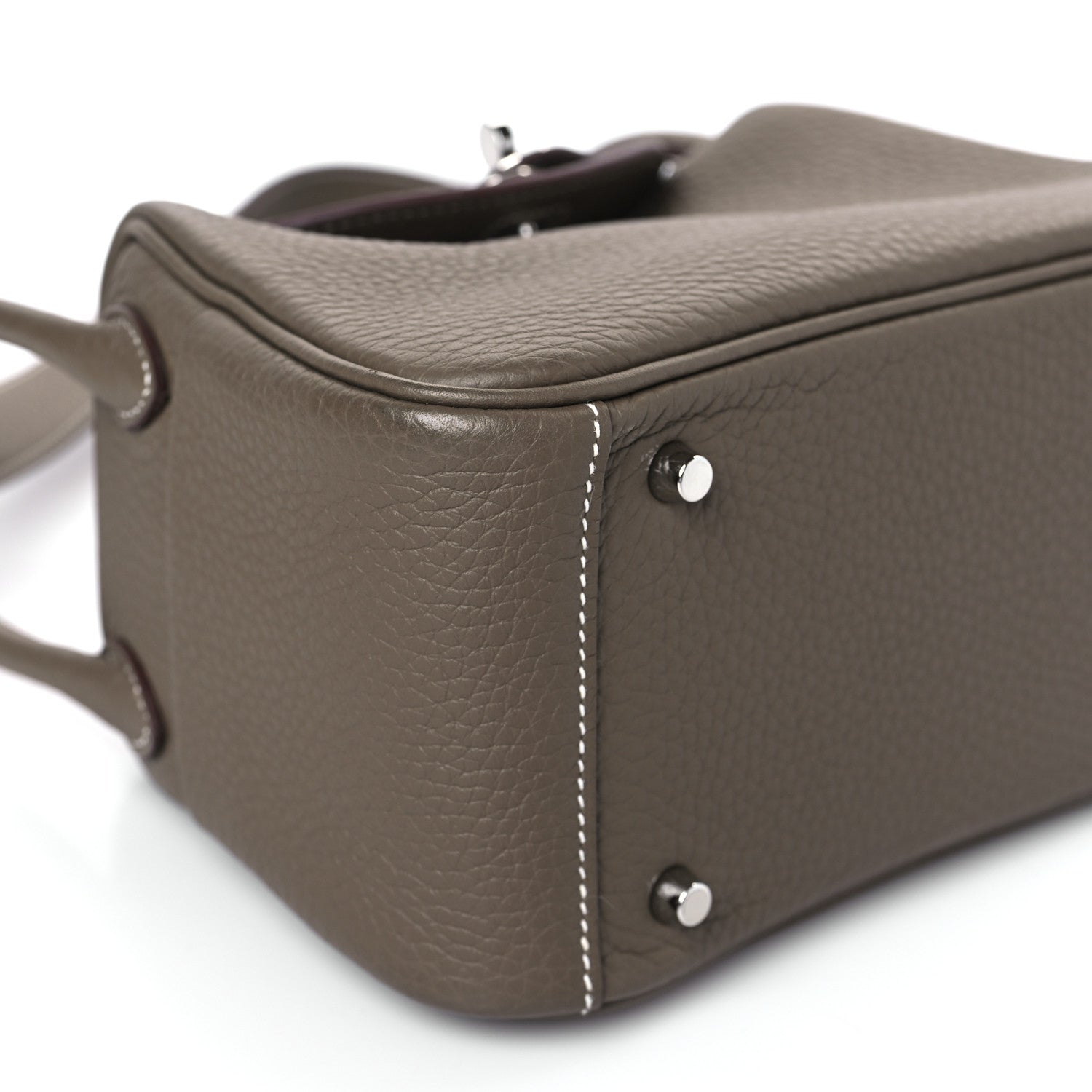 Hermes Taurillon Clemence Mini Lindy 20 Etoupe 8 of 10
