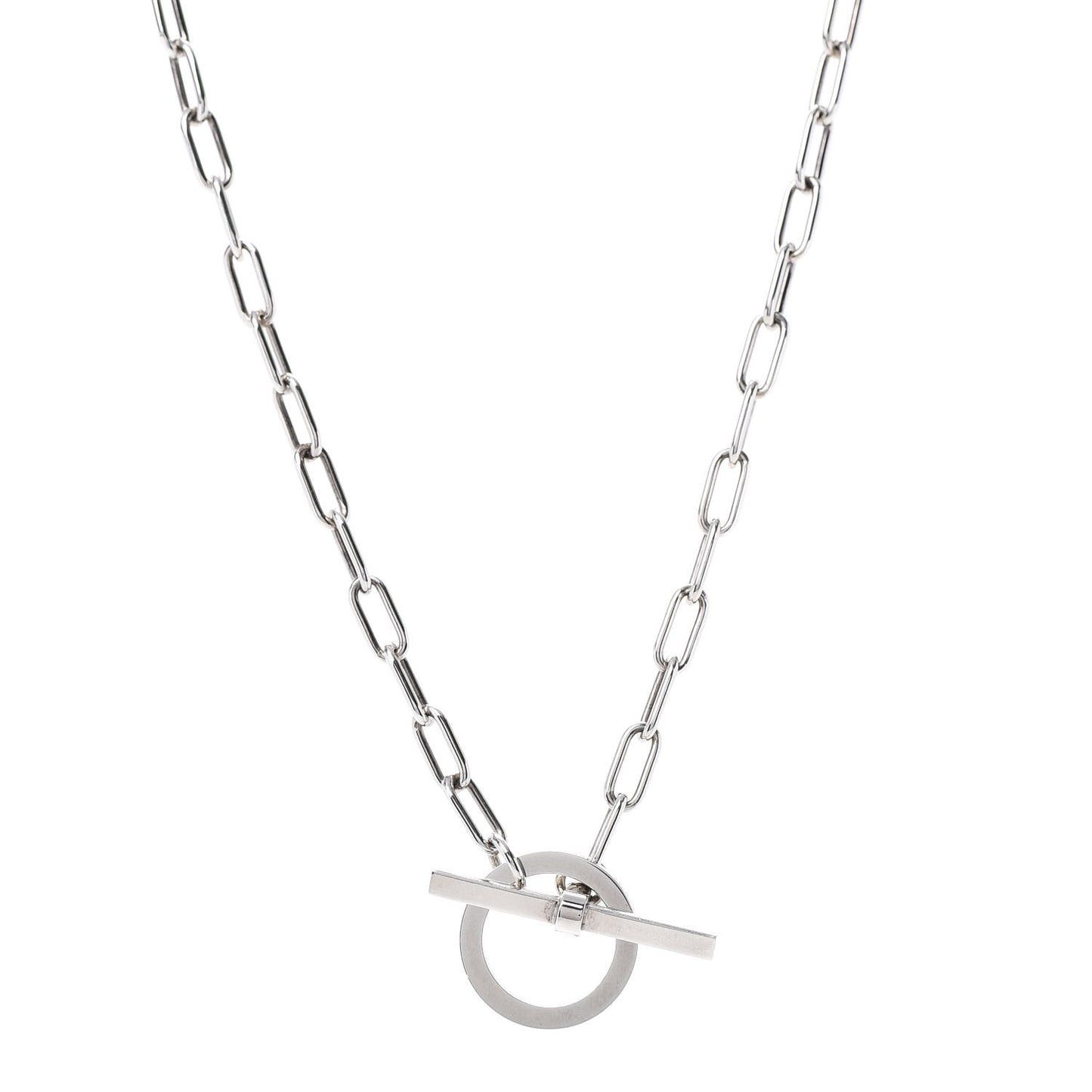 Sterling Silver Chain Toggle Necklace