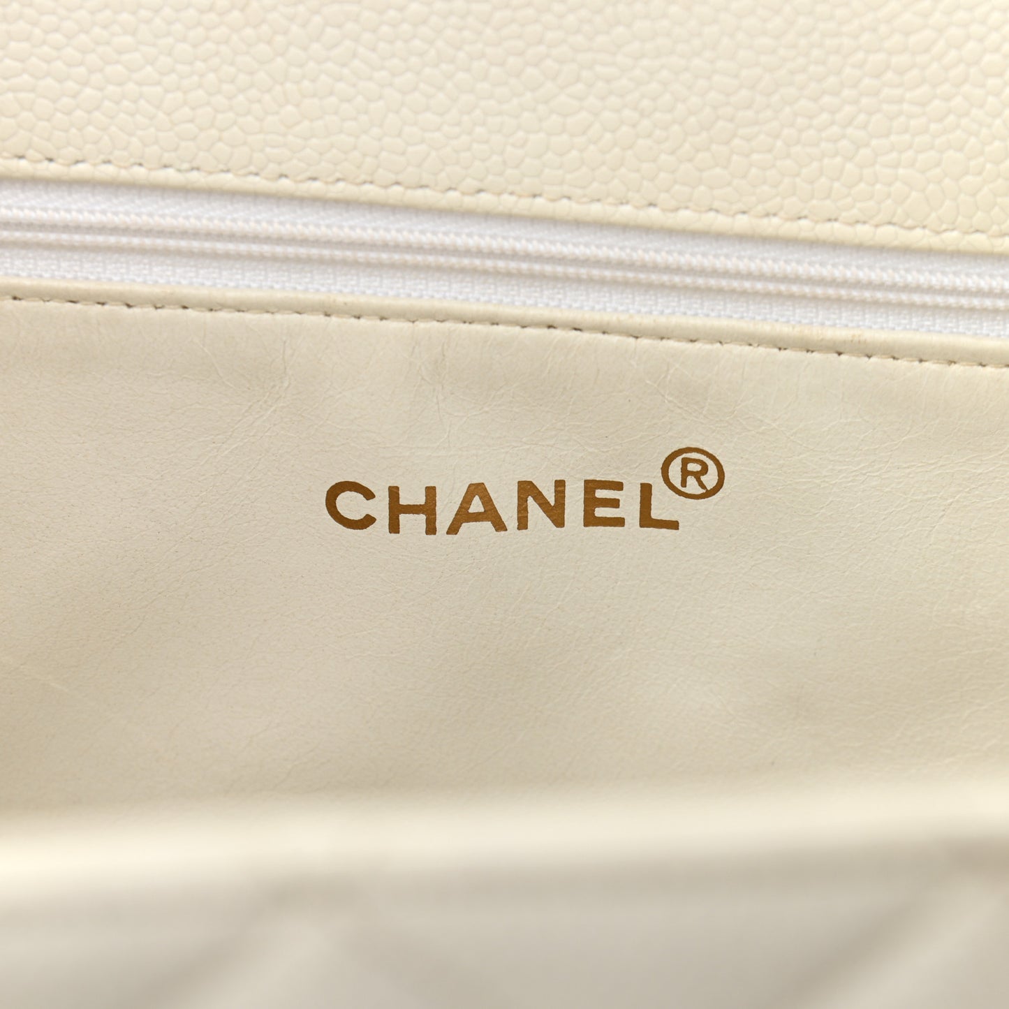 Caviar Quilted CC Tote White