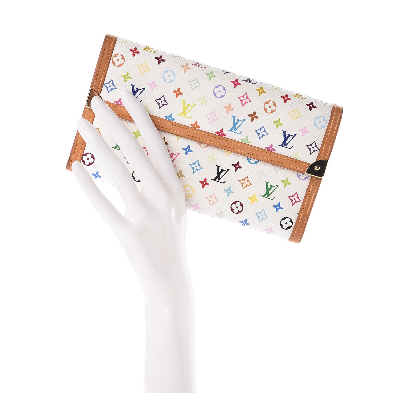 Louis Vuitton Monogram Multicolor Porte Tresor International Wallet White 2 of 10