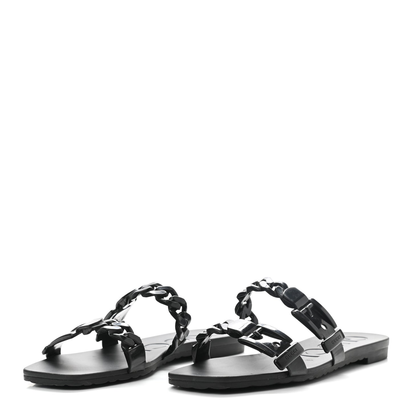 Rubber Womens Slide Sandals 37 Black