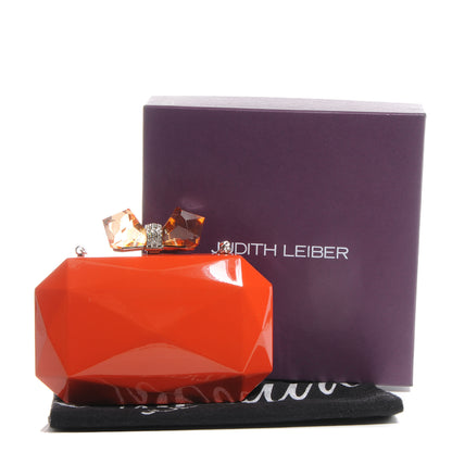 Judith Leiber Danielle Faceted Metal Bow Clutch Orange 5 of 7