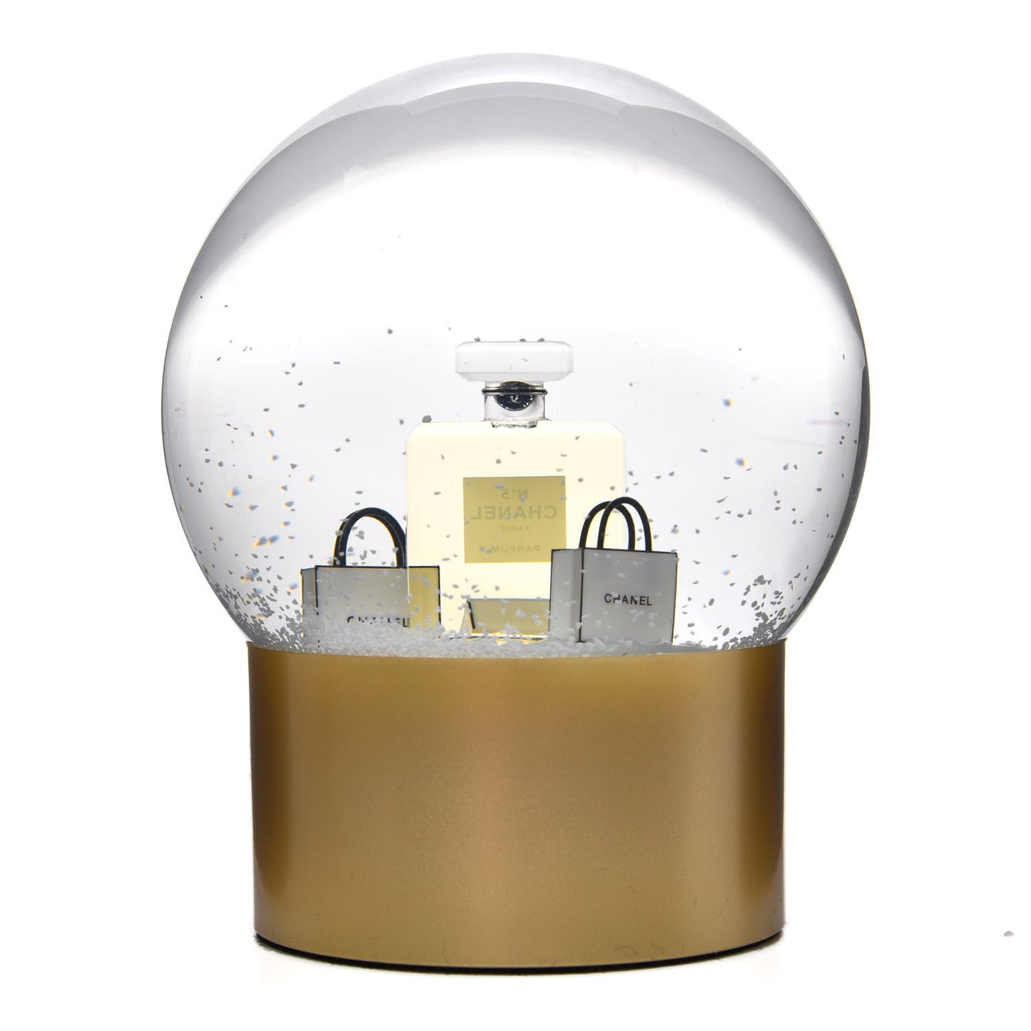 Glass N°5 Perfume Bottle Snow Globe