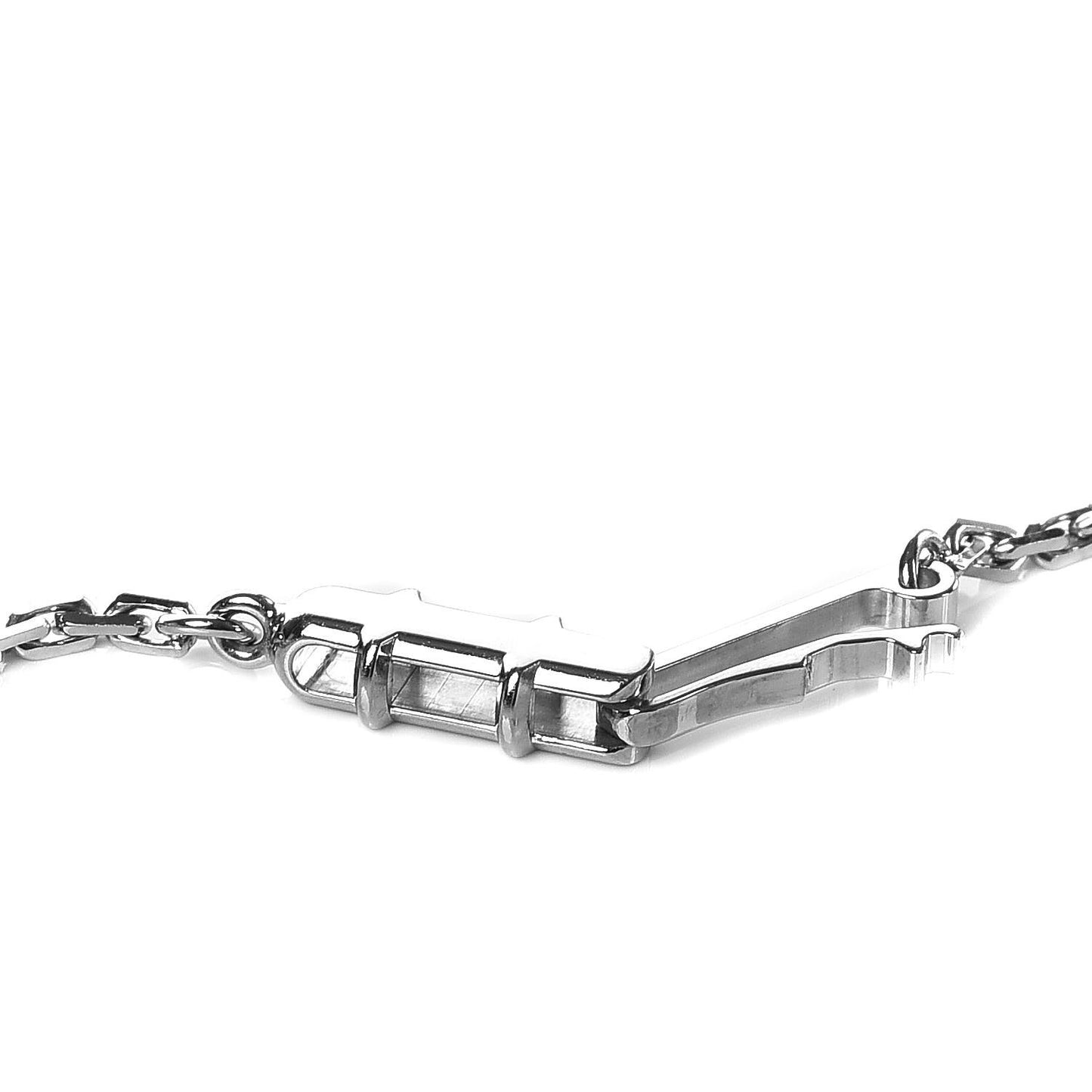 18K White Gold Diamond LOVE Paved Necklace