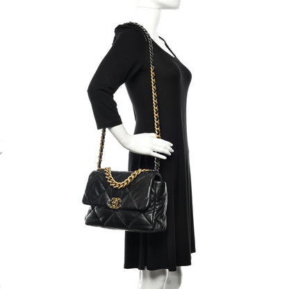 Chanel Lambskin Quilted Large 19 Flap Black 2 of 11