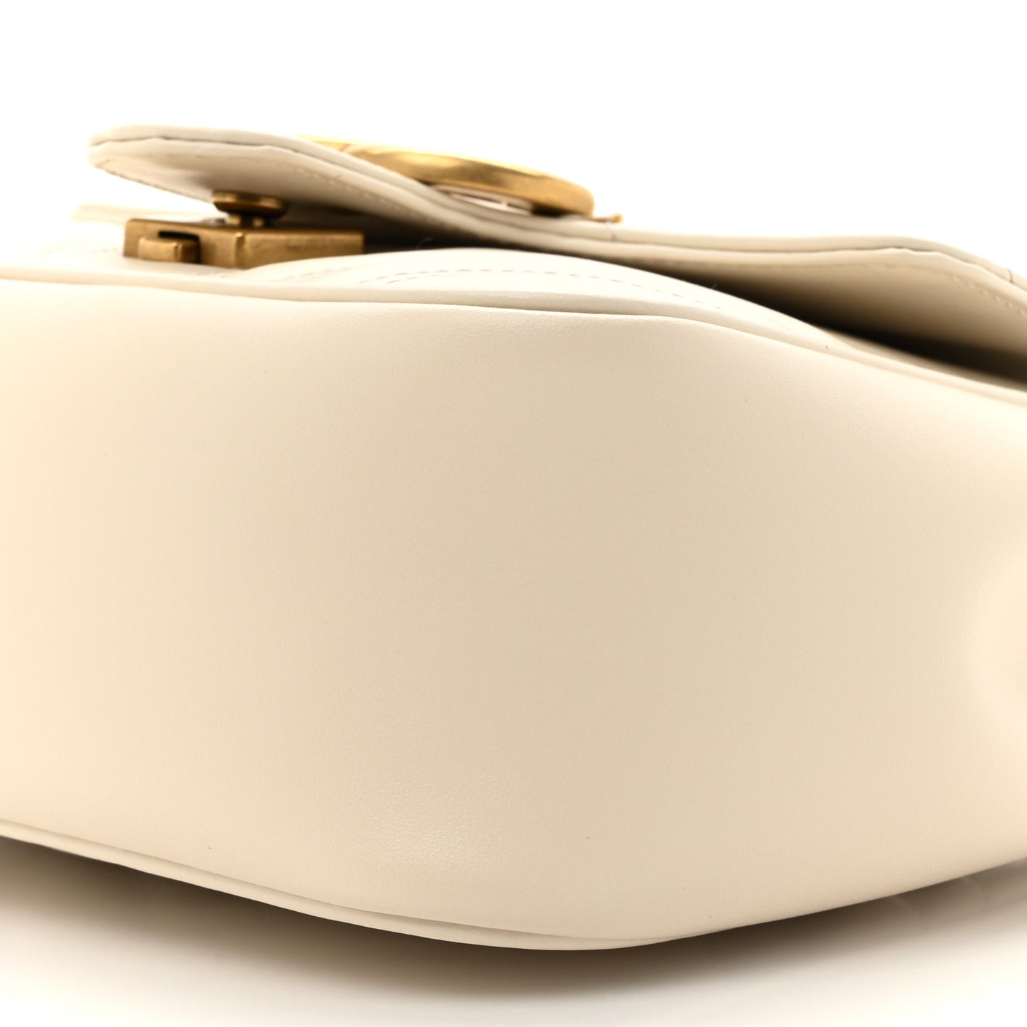Calfskin Matelasse Mini GG Marmont Square Shoulder Bag White