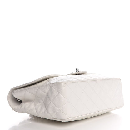 Chanel Caviar Quilted Jumbo Single Flap White 4 of 12