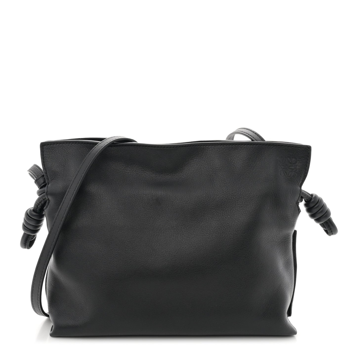 Calfskin Mini Flamenco Knot Bag Black