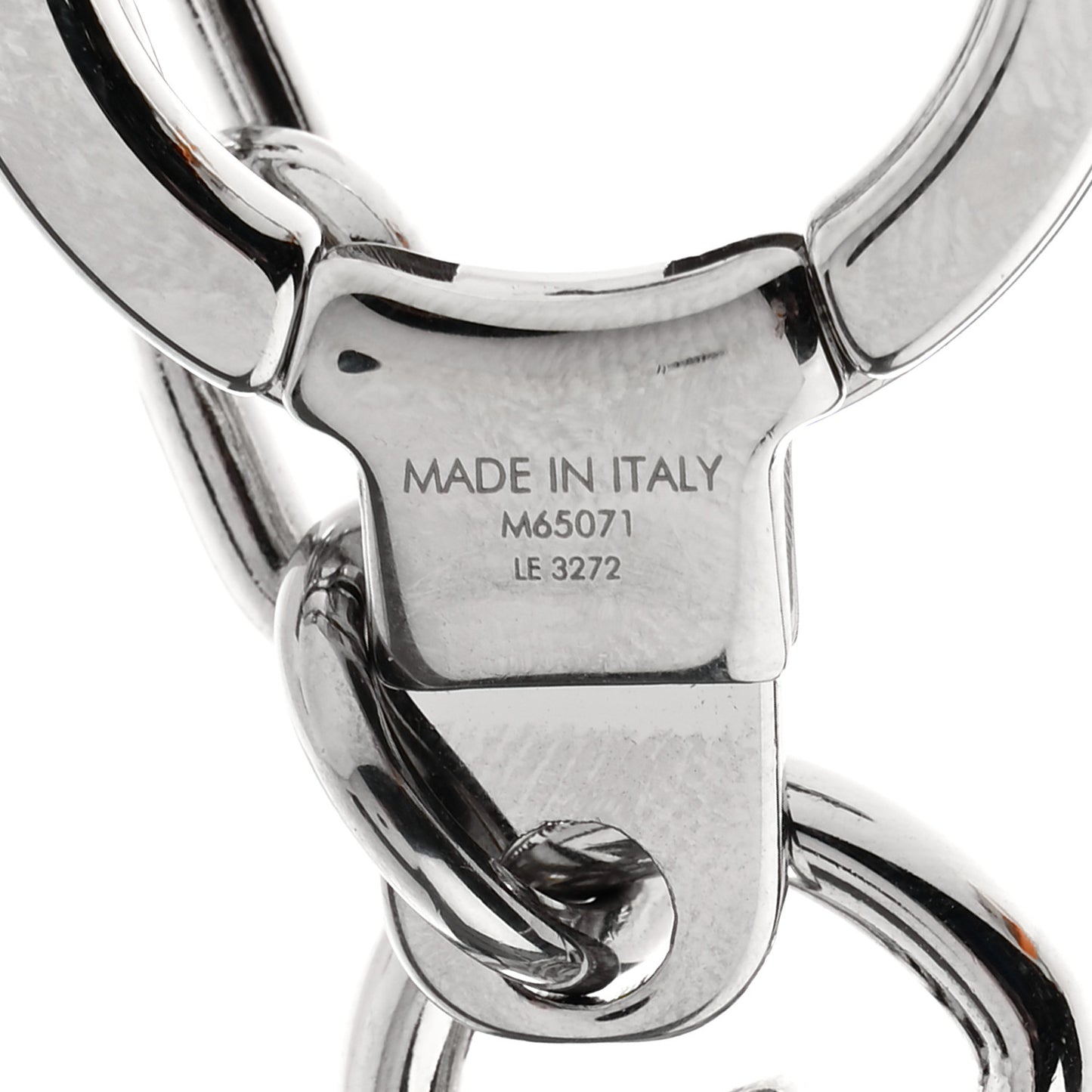 LV Facettes Bag Charm Key Holder Silver