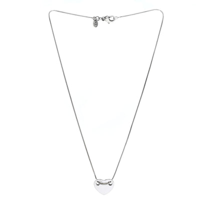 Tiffany Sterling Silver Flat Heart Pendant Necklace 3 of 5