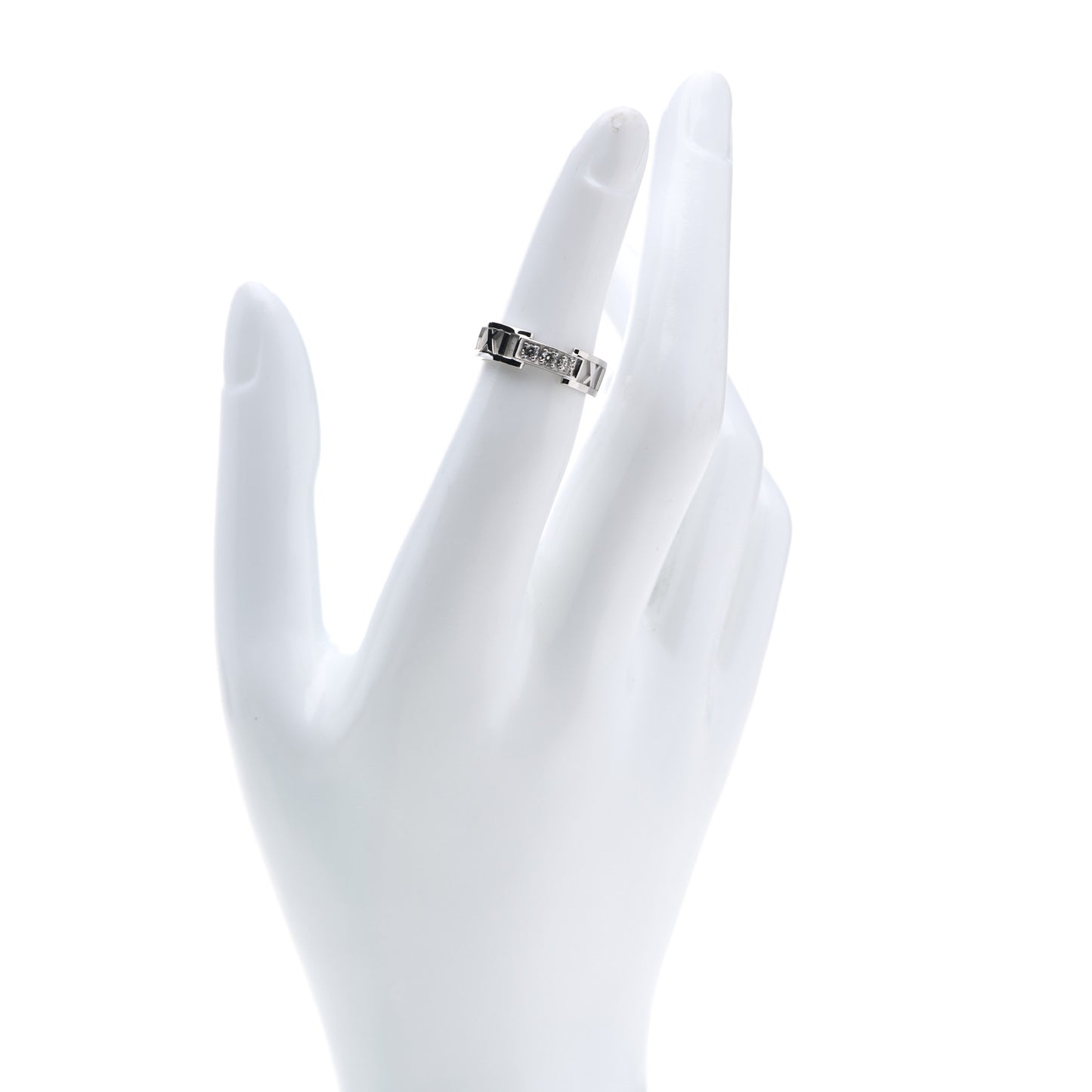 18K White Gold Diamond Atlas Ring 49 5