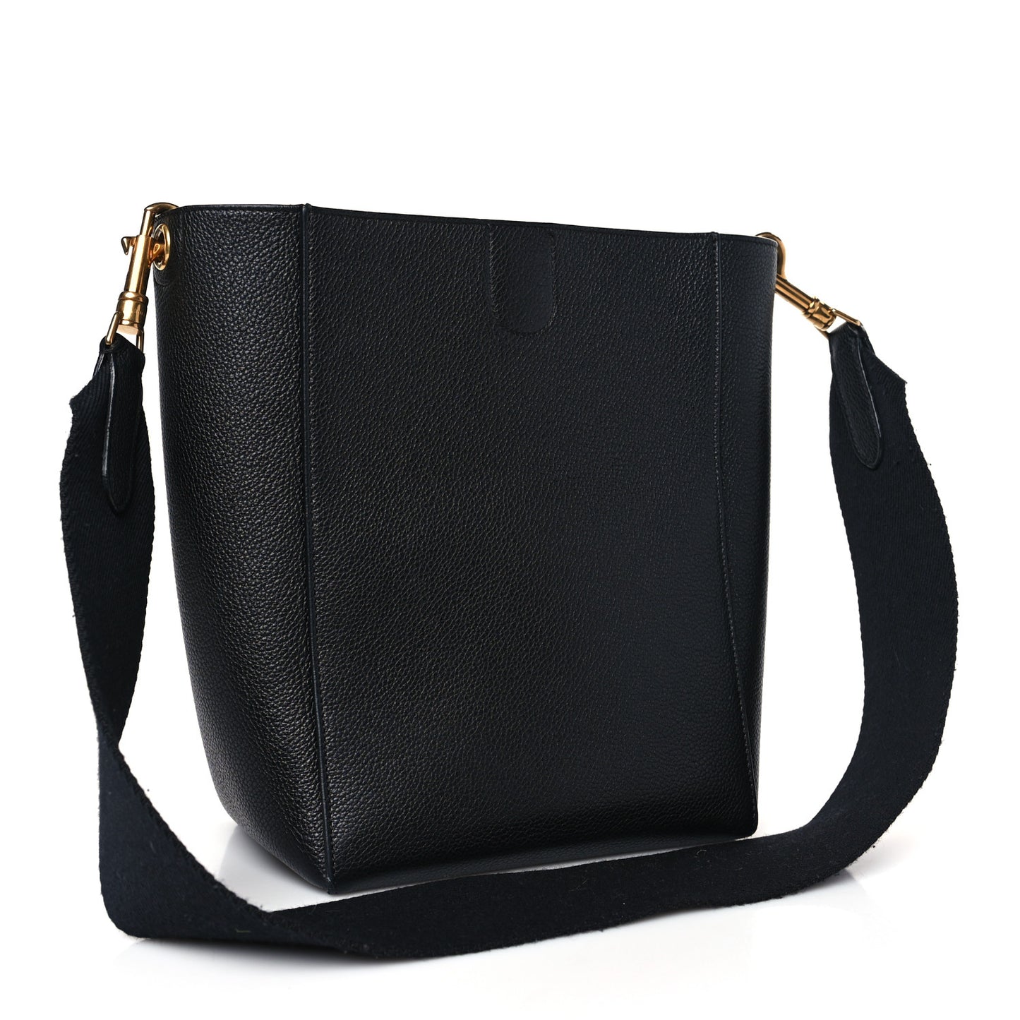 Soft Grained Calfskin Small Sangle Bucket Bag Black