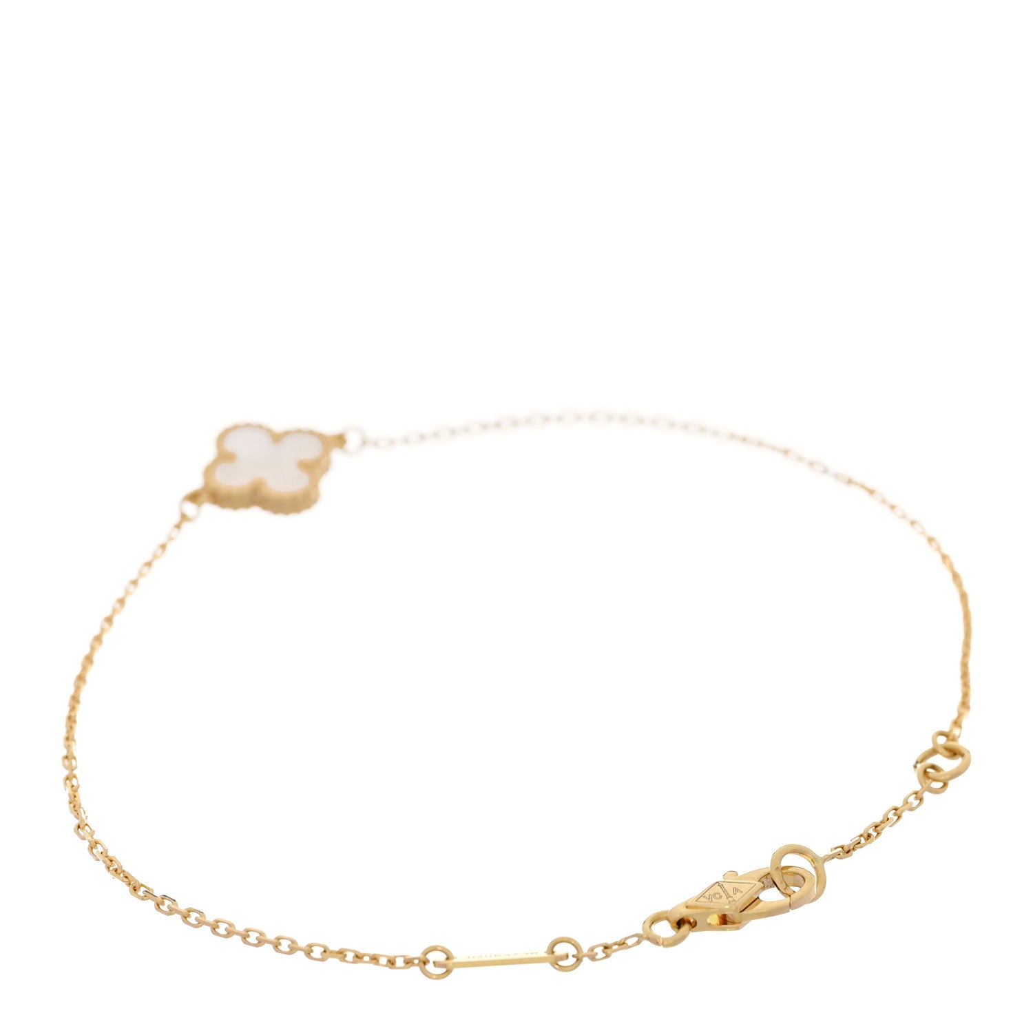Van Cleef & Arpels 18K Yellow Gold Mother of Pearl Sweet Alhambra Bracelet 2 of 5