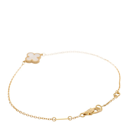 Van Cleef & Arpels 18K Yellow Gold Mother of Pearl Sweet Alhambra Bracelet 2 of 5